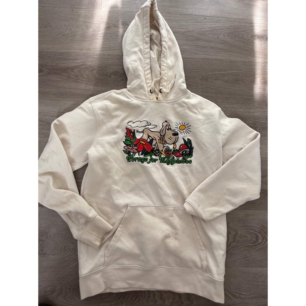 Vans Forage for Happiness Dog Mushroom Graphic Hoodie Cream Small